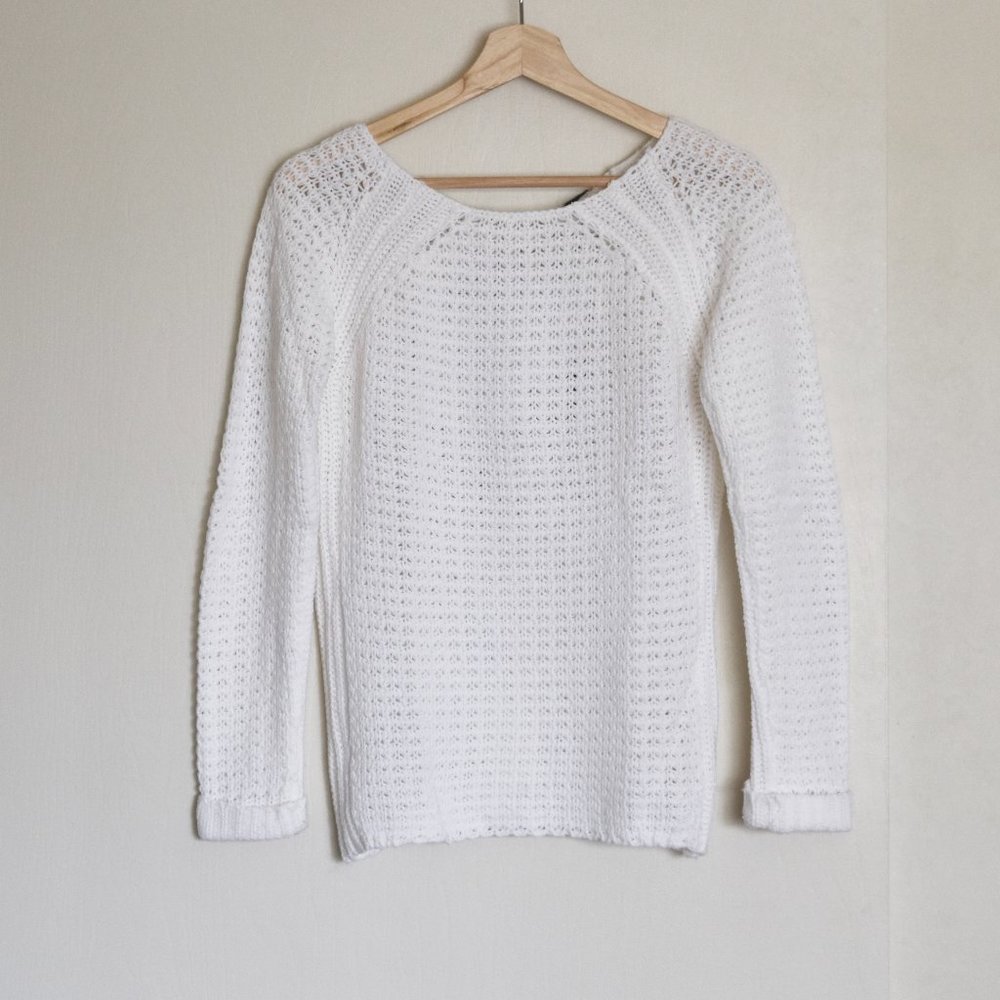 3/$20 White Bow-Back Sweater
